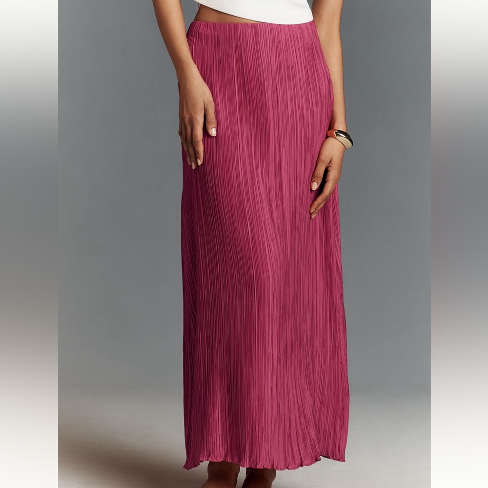 *Anthropologie The Tilda Maxi Slip Skirt: Plisse Edition - Picture 2 of 5